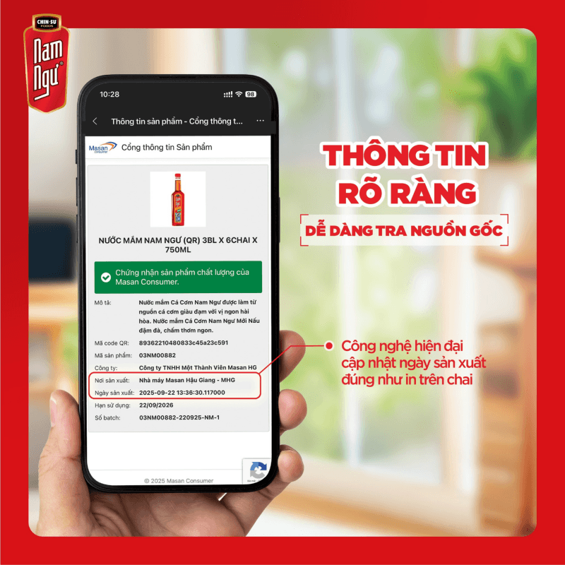 Nước mắm Nam Ngư của công ty nào? Quét mã QR Code trên chai để tra cứu ngay